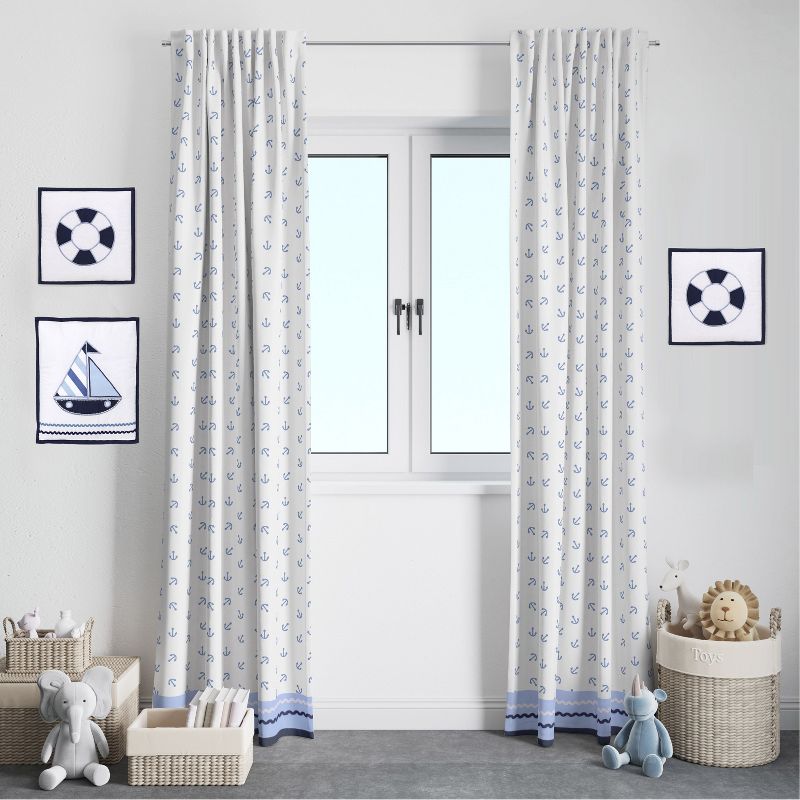 Bacati - Little Sailor Blue/Navy Curtain Panel, 3 of 6