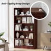 GlasFlength Decorative Bookshelf, Spacious Space and Adjustable Shelf, Open Bookshelves for Bedroom, Living Room, Home Office，Brown，33"*11.6"*60" - 3 of 4