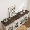 Farmhouse TV Stand for 80" TVs | LED Lights & Glass Doors | MDF Storage Cabinet | Mid-Century Modern Design | for Living Room & Bedroom - 4 of 4