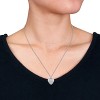 EVERLY JEWELRY | Sterling Silver 0.01 CT TGW Cubic Zirconia 16mm Heart Pendant With Cable Chain, 18-inch - 2 of 4