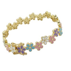 Junior Jewels 14K Gold Over Brass Kid's Enamel Bangle Bracelet - 1 of 2