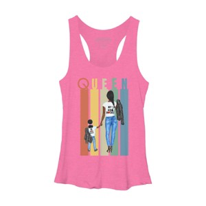 Women's Design By Humans Mother's Day Black Mom Queen Retro Stripes By duron4 Racerback Tank Top - 1 of 2