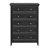 Gulches Modern Farmhouse Black 5-Drawer Dresser Tall Chest with Smooth Metal Rails, Anti-Tipping Device, Closet Organizer - 4 of 4