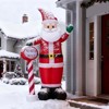 Karl Home 8.2FT Lighted  Santa with North Pole Road Sign Christmas Inflatable Decoration - 3 of 4