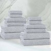 Viscose Cotton Blend Medium Weight Soft Textured Ribbed Towel Set by Blue Nile Mills - 2 of 4