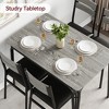 Garvee 5-Piece Farmhouse Dining Set for 4, Industrial Modern Wood Table & Upholstered Chairs, Rectangle Kitchen Dinette Furniture - 2 of 4