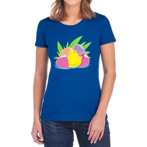 Hatching Plastic Easter Egg Women's T-Shirt Royal - 1 of 4