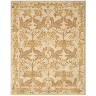 Antiquity Beige and Gold Hand-Tufted Wool Area Rug