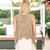 Anna-Kaci Women's Boho Eyelet Waterfall Crochet Cardi Vest for Everyday Looks - 4 of 4