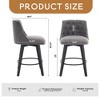 25" Swivel Bar Stools Set of 2-Modern Counter Height Stools with Linen Upholstery Button Tufted Back - Leovsnove - 4 of 4