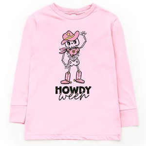 Howdyween Skeleton - Kids Toddler Long Sleeve Tee and Kids Youth Long Sleeve Tee - 1 of 3