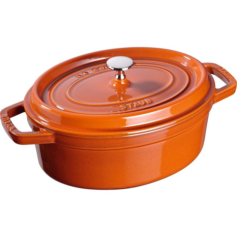 STAUB Cast Iron Oval Cocotte, Dutch Oven, 5.75-quart, serves 5-6, Made in France, 1 of 4
