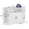 coucheta Corner TV Stand for TVs Up to 55 Inch with Power Outlet, Modern Entertainment Center with Storage Cabinets Shelves for Living Room, White - 2 of 4