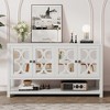 TIRAMISUBEST Elegant Retro Console Table/Storage Cabinet/Sideboard with Mirrored Doors, Spacious Shelves, and Durable Acacia Wood Legs - 2 of 4