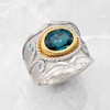 Ross-Simons 3.40 Carat London Blue Topaz and .10 ct. t.w. Aquamarine Ring in 2-Tone Sterling Silver - 4 of 4