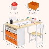 Kids Art Table and 2 Chairs, Craft and Play Activity Table With Storage Bins, Easy to Clean Kids Desk & Chair Set for Playroom - 2 of 4