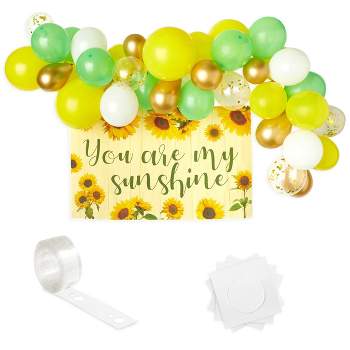 Sparkle and Bash 75 Piece Set Sunflower You are My Sunshine Banner & Garland Arch Balloons for Baby Shower Party Decorations
