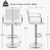 Yaheetech Set of 2 Faux Leather Bar Stools with Backrest and Footrest - 3 of 4