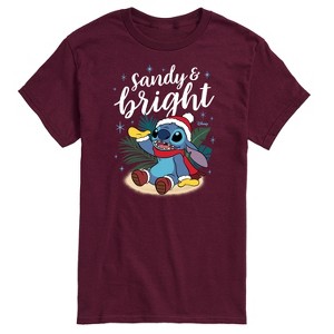 Men's - Lilo and Stitch - Sandy and Bright Christmas Short Sleeve Graphic T-Shirt - 1 of 4