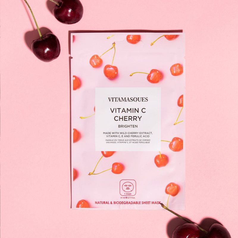 Vitamasques Vitamin C Cherry Sheet Mask - 0.71 fl oz, 4 of 7