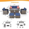 EROMMY Wicker/Rattan 7 - Person Seating Group with Fire Pit Table - 3 of 4