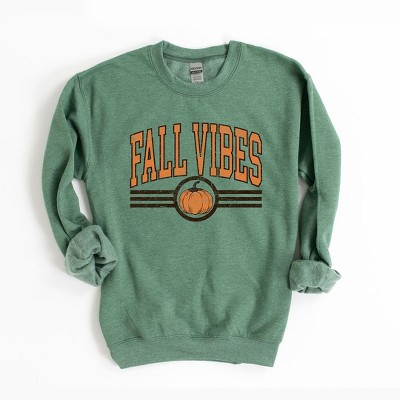 Simply Sage Market Women's Graphic Sweatshirt Fall Vibes Varsity Pumpkin