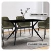 LeisureMod Elega Modern Dining Table Rectangular Tabletop and Durable Black Stainless Steel Base for Kitchen and Dining Room - 3 of 4