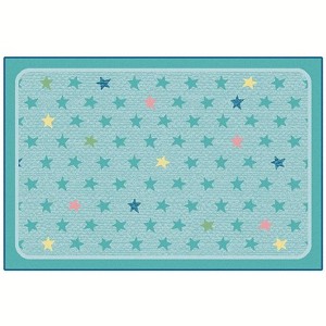 Carpets for Kids KIDsValue PLUS Super Stars Decorative Classroom Rug Tranquil Colors, Rectangle, Mixed Blue - 1 of 4