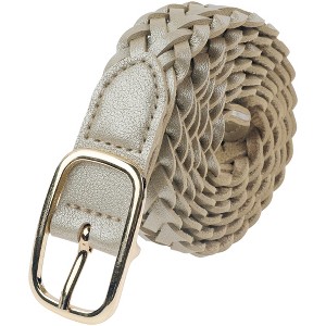 INSPIRE CHIC Women's Braided Square Buckle Fashion Versatile for Coat Jeans Decorative Belts - 1 of 4