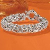 Ross-Simons Italian Sterling Silver Textured and Polished Byzantine Bracelet - 3 of 4