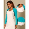 INSPIRE CHIC Women's Elegant Long Sleeve Knit Open Front Crop Bolero Shrug - 2 of 4