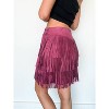 Women's Suede Fringe Mini Skirt - JADE BY JANE - 2 of 3