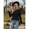 Long Sleeve Shirts for Women Crew Neck Fall Tops Lightweight Dressy Tunic Sweaters Fashion Clothes 2025 S-2XL - 3 of 4