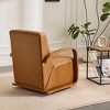 KWPZQEB Vintage Swivel Accent Chair, 360 Degree Square Swivel Barrel Chair with Armrests & Upholstered, Accent Chair for Bedroom, Living Room - 3 of 4