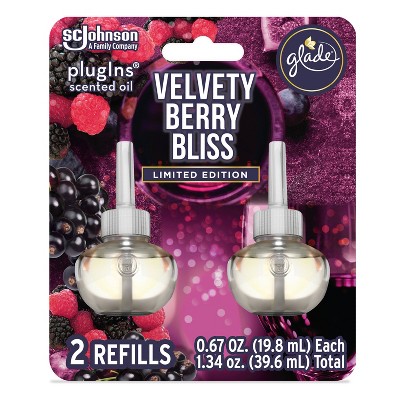 Glade PlugIns Scented Oil Air Freshener Refills - Velvety Berry Bliss - 1.34oz/2ct