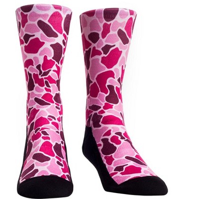 Rock Em Lifestyle Street - Gorilla Camo Pink Crew Socks (S/M (6-8.5))