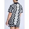ELOQUII Women's Plus Size Oversized Crochet Button Up - 3 of 4