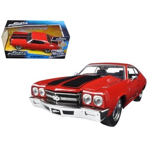 Dom's Chevrolet Chevelle SS Red with Black Stripes "Fast & Furious" Movie 1/24 Diecast Model Car by Jada - 1 of 3