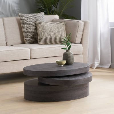 Modern Small Oval/Square Wood Black Oak for living room-Christopher Knight Home