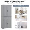 ORRD Bathroom Storage Cabinet with Doors & Drawer, Adjustable Shelf, Multiple Storage Space, Grey - 4 of 4
