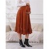 Clearlove Women's Velvet High Waist Shirred Tiered Maternity Skirt Flounce Hem Stretchy Bump Flowy Midaxi - 2 of 4