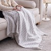 KTMBDW Striped Collection Cotton Throw Blanket Set of 2, 50x60 Inch - 3 of 4