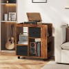 Yaheetech Modern Rolling End Table Side Table with 2 Foldable Fabric Drawers, Magazine Racks for Living Room - 2 of 4