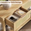 Narrow Console Table with Drawers,2 Tier Entryway Table with Storage,Behind Couch Table,Boho Sofa Table for Living Room,Hallway Table Home Furniture - 4 of 4