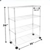 FONTOI Storage Racks, 4-Tier Shelving Unit with Wheels and Adjustable Feet, Wire Storage Organizers for Garage Kitchen, Sliver, 36"*56"*14.17" - 3 of 4