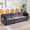 PAGED 111.42"Comfy 3-Seater Chenille Deep Couch,Indoor Sofa with Ultra-soft Cushions&Side Pocket,Modern Sofa for Living Room - 3 of 4