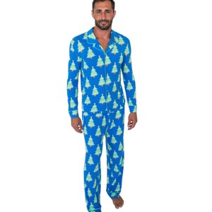 RuffleButts SoftSnooze Gender Inclusive Holiday Adult Button Up Pajama Set - 1 of 4
