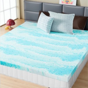 FURNIinspire Mattresses Memory Foam Cooling Gel 2 Inches Mattress Bed Topper For Back Pain - 1 of 4