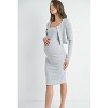 Hello Miz Women's Sleeveless Bodycon Ribbed Knit Maternity Dress with Cropped Cardigan - 2 of 4