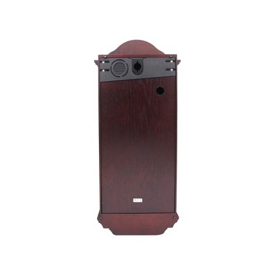 Seiko Dark Brown Oak Wall Clock with Brass Pendulum and Chime